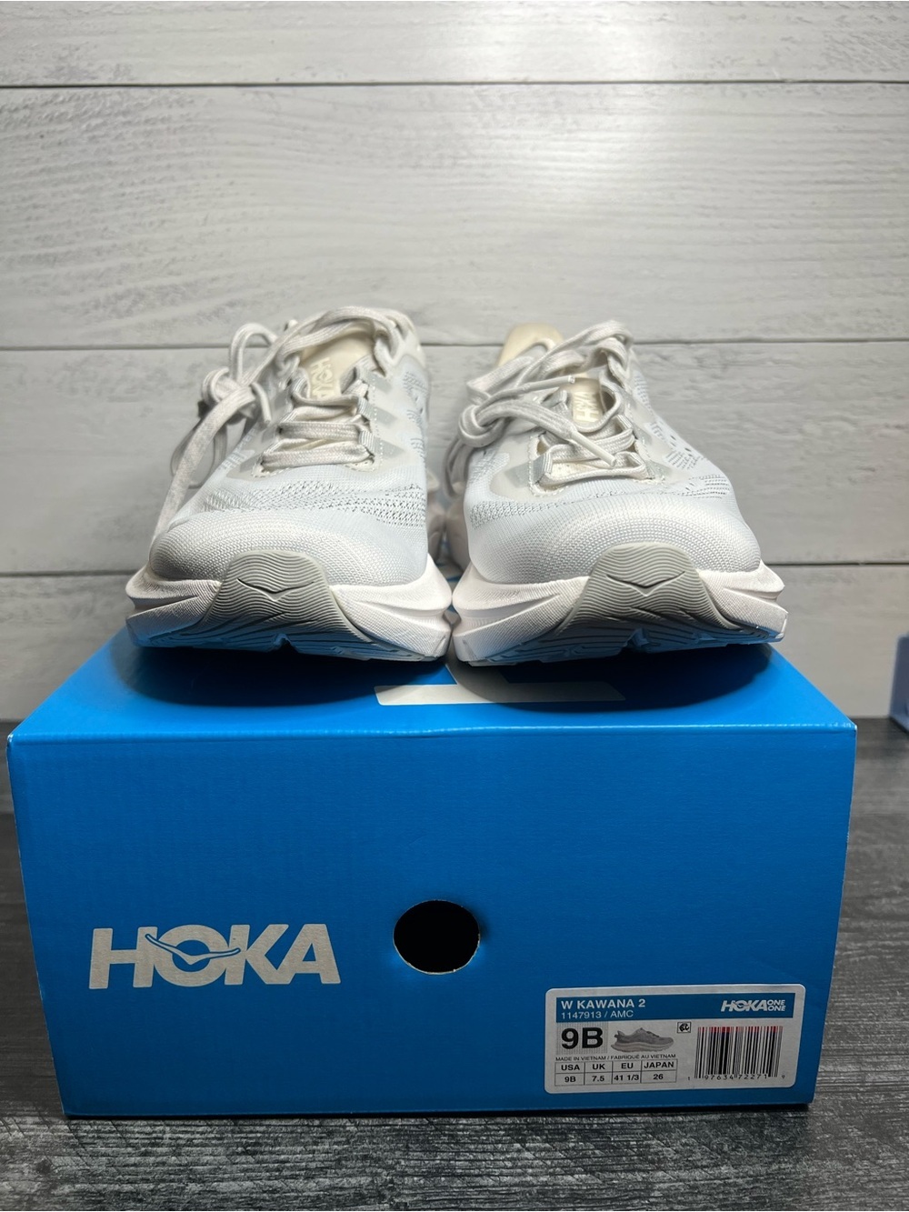 Hoka Women's Kawana 2 Sneakers in White and Light Grey - Picture 1 of 6